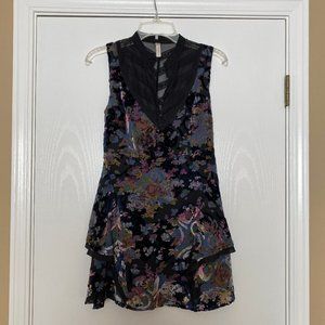 NEW free people velvet burnout mesh lace a-line dress